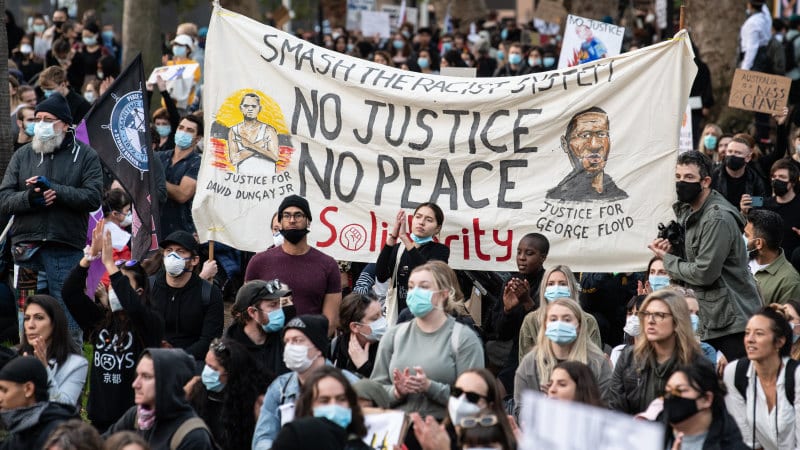 Black lives matter ralley in Sydney.