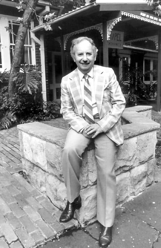 Rev. Ted Noffs outside the Wayside Chapel in Kings Cross, Sydney.