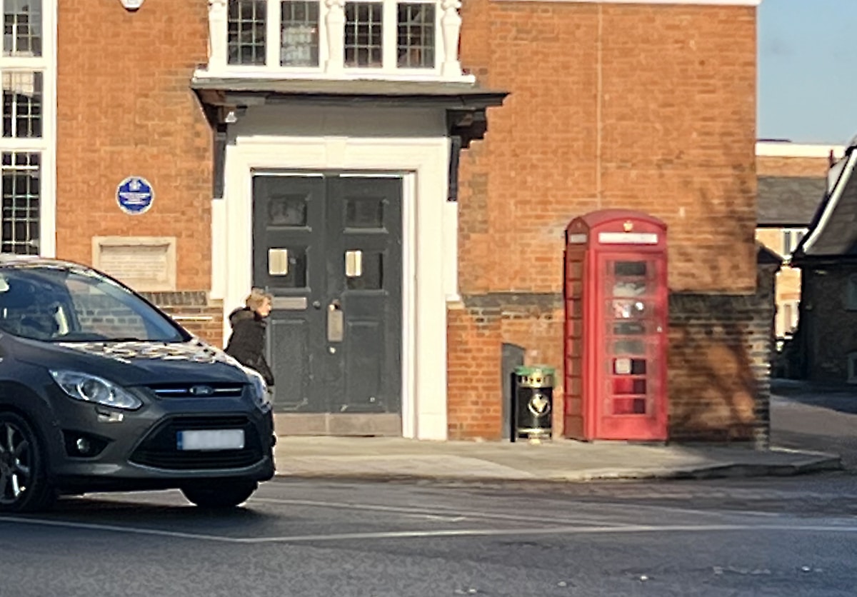 Phone box in Hertford, UK.