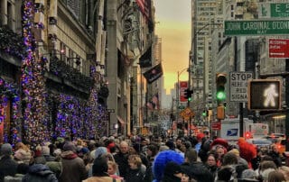 Crowds in New York City.