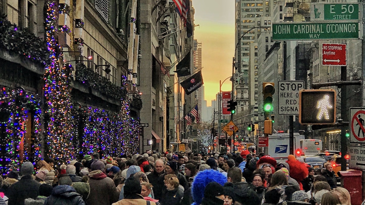 Crowds in New York City.