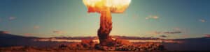 A nuclear explosion in the desert.